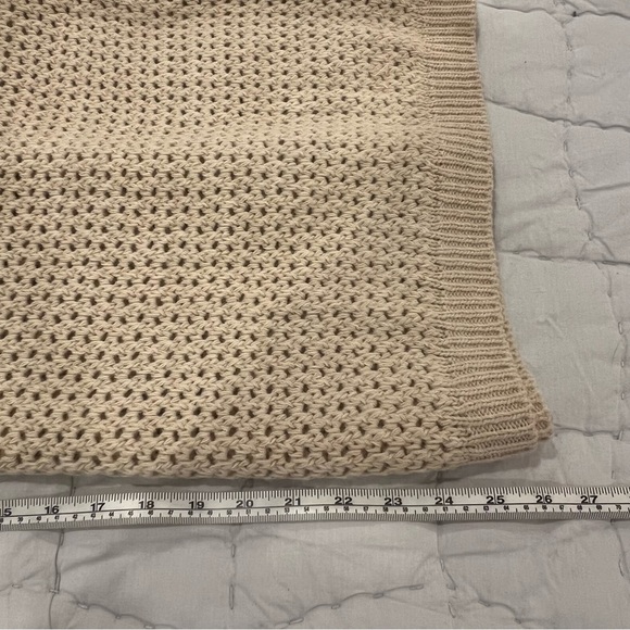 Esprit Open Knit Crochet Top Medium Cream Wool Alpaca Blend Boho Made In Italy - Picture 9 of 10